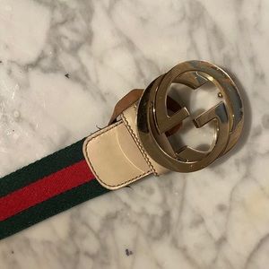 Authentic Gucci belt red/green/gold.